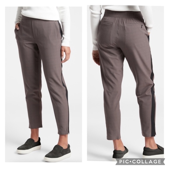 Athleta Pants - SOLDAthleta Brown Plaid Brooklyn Ankle Pull On Athleisure Activewear Pant Size 0